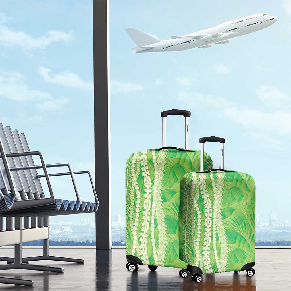Hawaii Prince Kuhio Luggage Cover Lime Green Hawaiian Lau Maia With Leis LT05 - Polynesian Pride