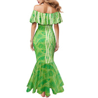 Hawaii Prince Kuhio Mermaid Dress Lime Green Hawaiian Lau Maia With Leis