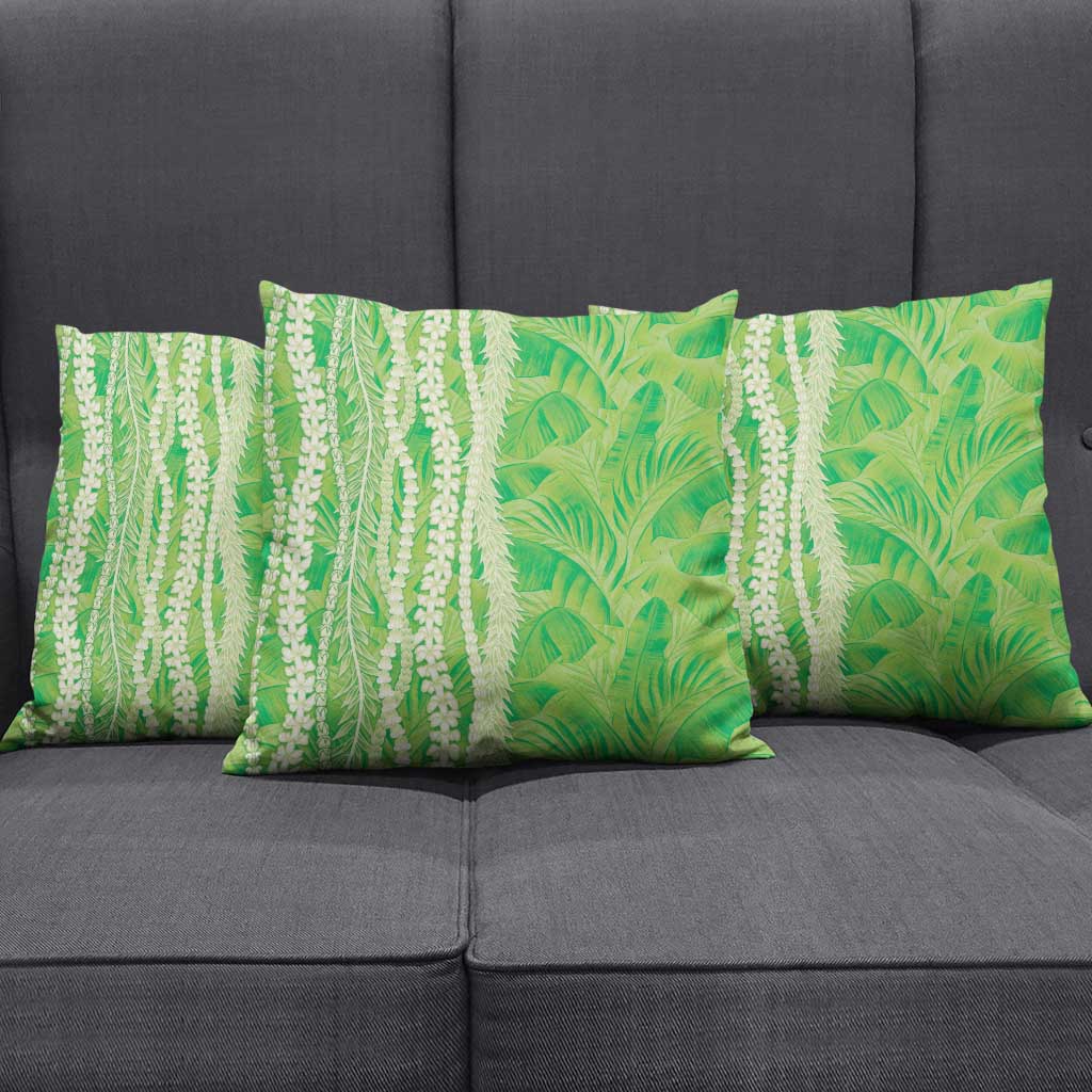 Hawaii Prince Kuhio Pillow Cover Lime Green Hawaiian Lau Maia With Leis LT05 - Polynesian Pride