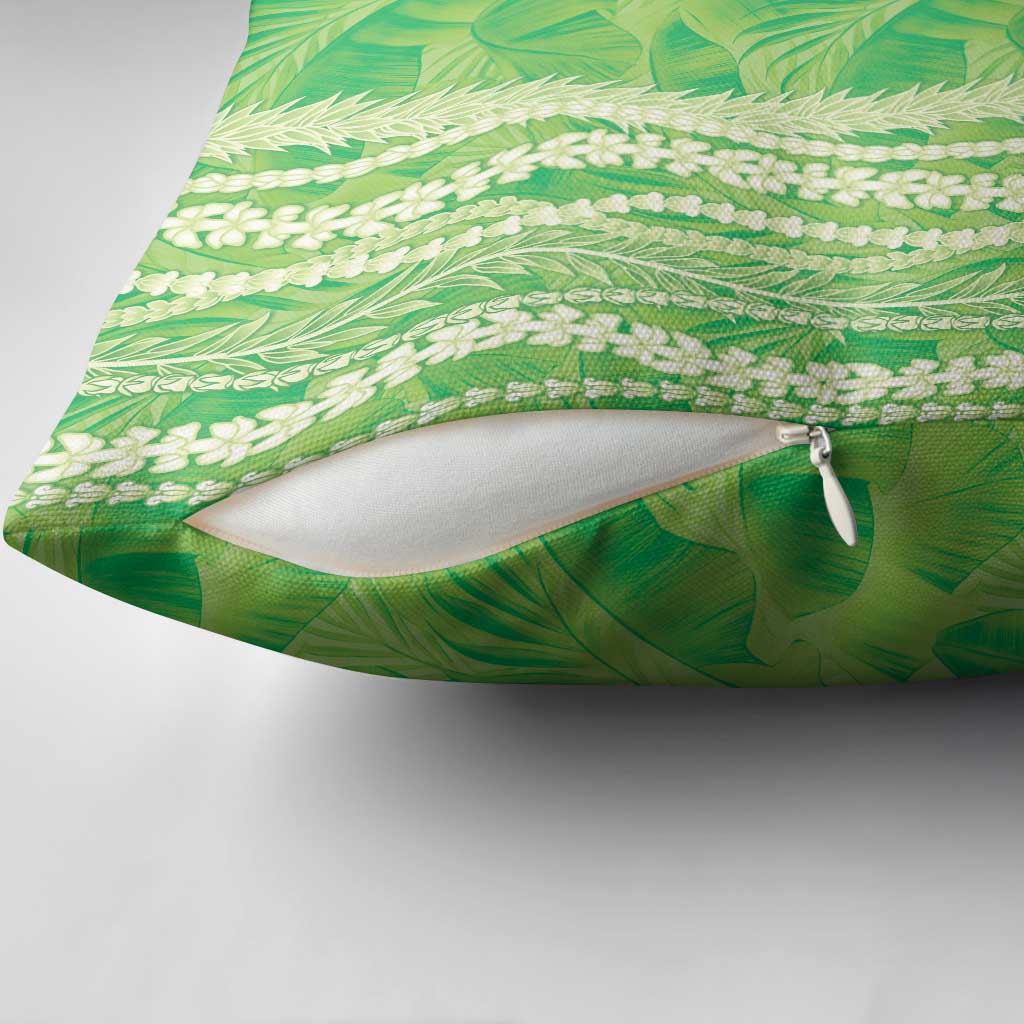 Hawaii Prince Kuhio Pillow Cover Lime Green Hawaiian Lau Maia With Leis LT05 - Polynesian Pride