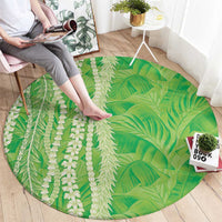 Hawaii Prince Kuhio Round Carpet Lime Green Hawaiian Lau Maia With Leis LT05 - Polynesian Pride
