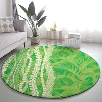 Hawaii Prince Kuhio Round Carpet Lime Green Hawaiian Lau Maia With Leis LT05 - Polynesian Pride