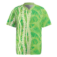 Hawaii Prince Kuhio Rugby Jersey Lime Green Hawaiian Lau Maia With Leis LT05 Green - Polynesian Pride