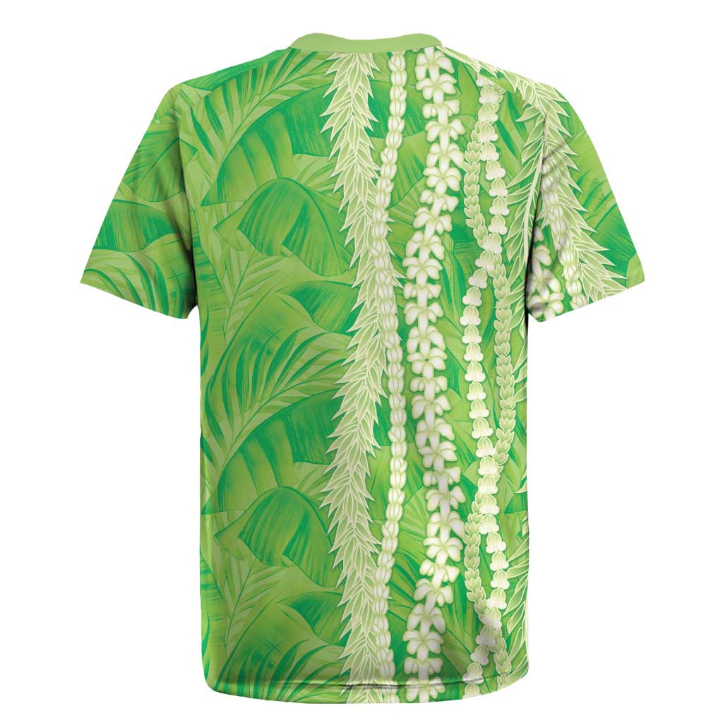 Hawaii Prince Kuhio Rugby Jersey Lime Green Hawaiian Lau Maia With Leis LT05 - Polynesian Pride