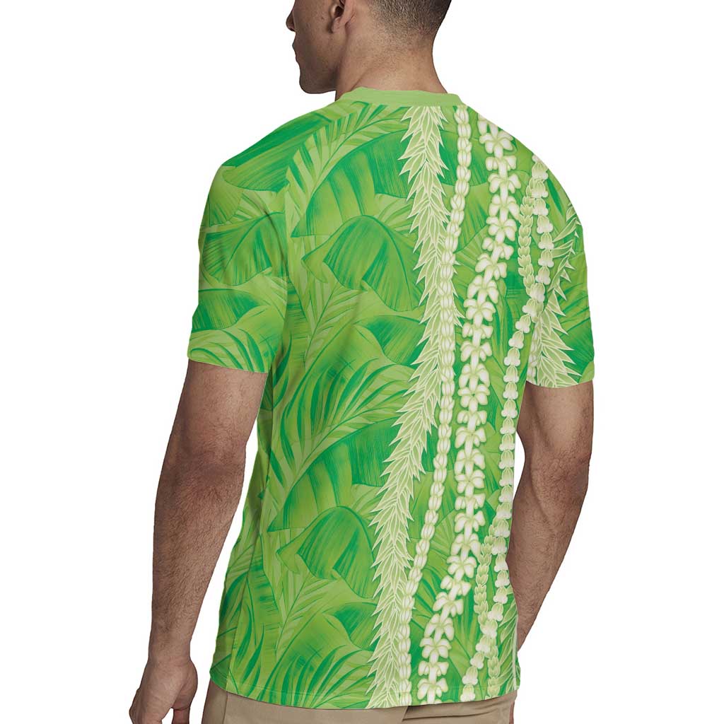 Hawaii Prince Kuhio Rugby Jersey Lime Green Hawaiian Lau Maia With Leis LT05 - Polynesian Pride