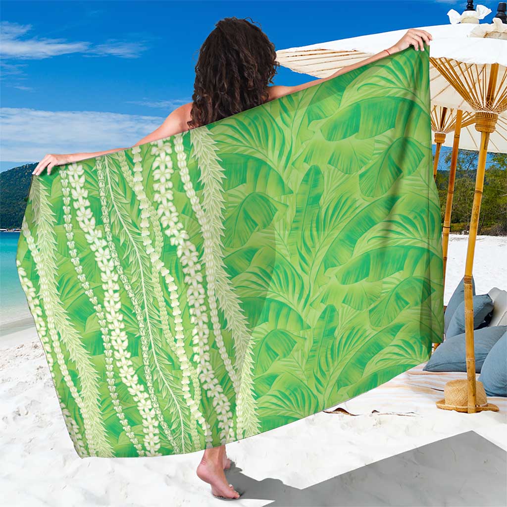 Hawaii Prince Kuhio Sarong Lime Green Hawaiian Lau Maia With Leis LT05 One Size 44 x 66 inches Green - Polynesian Pride
