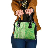 Hawaii Prince Kuhio Shoulder Handbag Lime Green Hawaiian Lau Maia With Leis