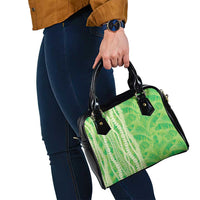 Hawaii Prince Kuhio Shoulder Handbag Lime Green Hawaiian Lau Maia With Leis