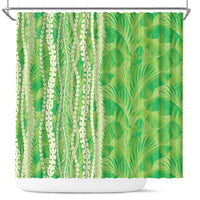 Hawaii Prince Kuhio Shower Curtain Lime Green Hawaiian Lau Maia With Leis