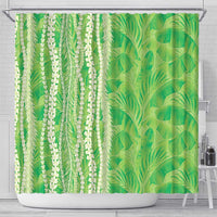 Hawaii Prince Kuhio Shower Curtain Lime Green Hawaiian Lau Maia With Leis