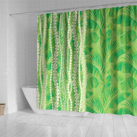 Hawaii Prince Kuhio Shower Curtain Lime Green Hawaiian Lau Maia With Leis
