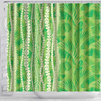 Hawaii Prince Kuhio Shower Curtain Lime Green Hawaiian Lau Maia With Leis