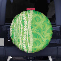 Hawaii Prince Kuhio Spare Tire Cover Lime Green Hawaiian Lau Maia With Leis LT05 No hole Green - Polynesian Pride