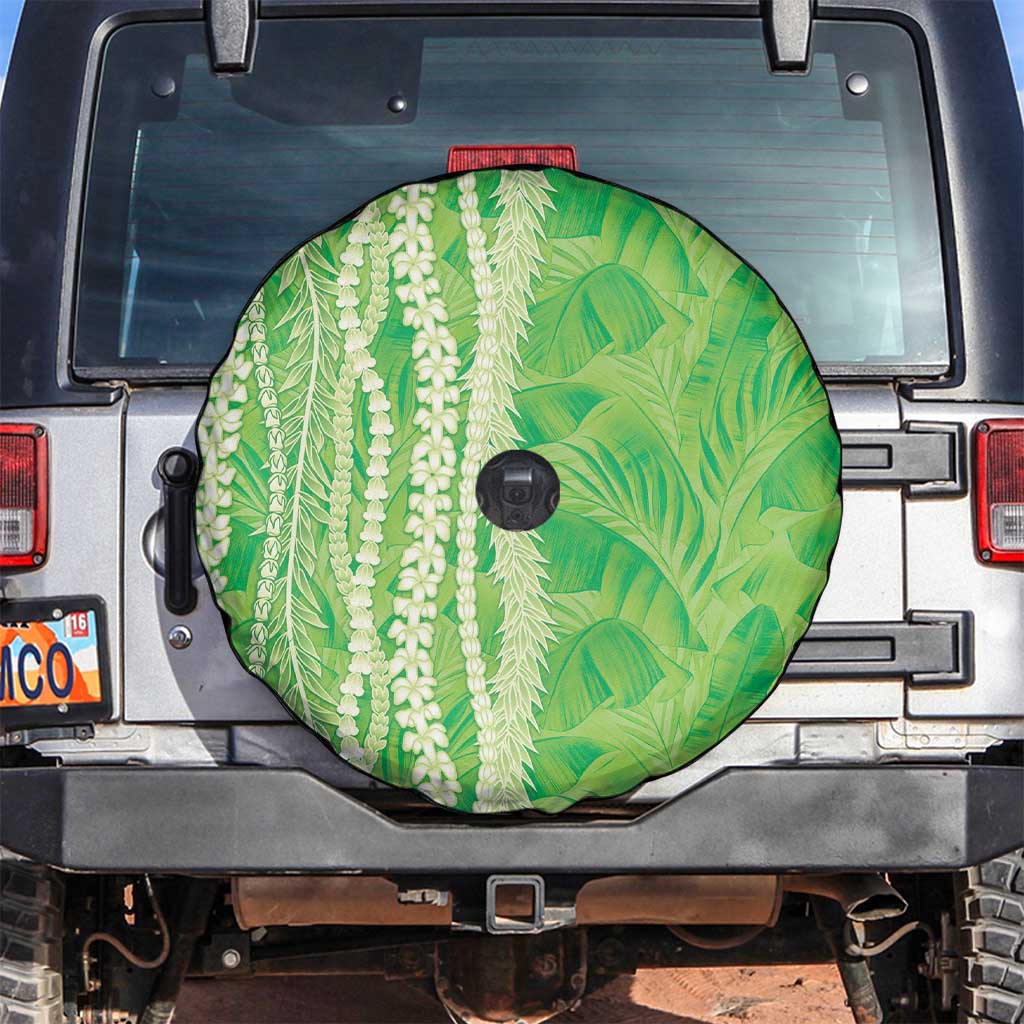 Hawaii Prince Kuhio Spare Tire Cover Lime Green Hawaiian Lau Maia With Leis LT05 Green - Polynesian Pride