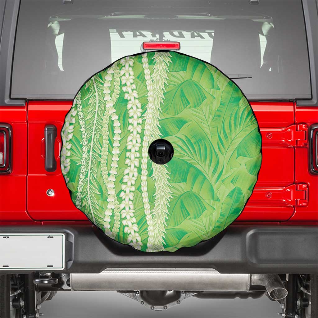 Hawaii Prince Kuhio Spare Tire Cover Lime Green Hawaiian Lau Maia With Leis LT05 - Polynesian Pride