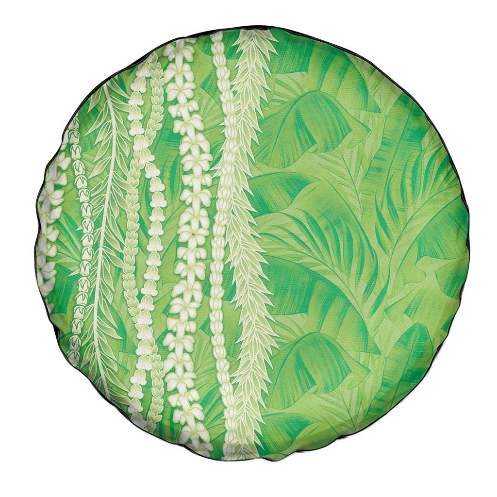 Hawaii Prince Kuhio Spare Tire Cover Lime Green Hawaiian Lau Maia With Leis LT05 - Polynesian Pride