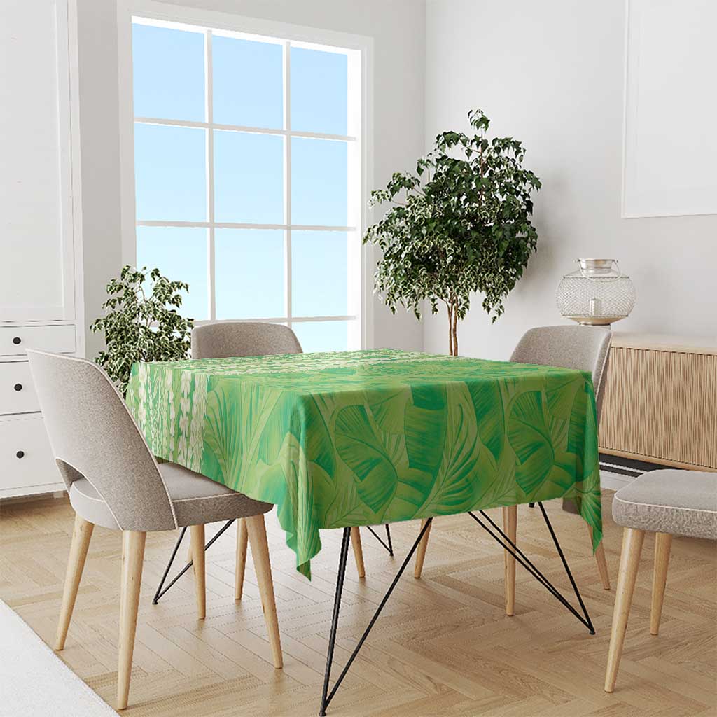 Hawaii Prince Kuhio Tablecloth Lime Green Hawaiian Lau Maia With Leis LT05 - Polynesian Pride