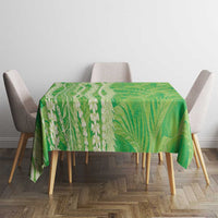 Hawaii Prince Kuhio Tablecloth Lime Green Hawaiian Lau Maia With Leis LT05 - Polynesian Pride