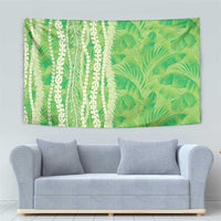 Hawaii Prince Kuhio Tapestry Lime Green Hawaiian Lau Maia With Leis LT05 - Polynesian Pride