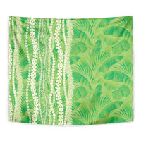 Hawaii Prince Kuhio Tapestry Lime Green Hawaiian Lau Maia With Leis LT05 - Polynesian Pride