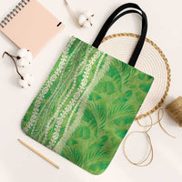 Hawaii Prince Kuhio Tote Bag Lime Green Hawaiian Lau Maia With Leis LT05 Black Strap One Size Green - Polynesian Pride