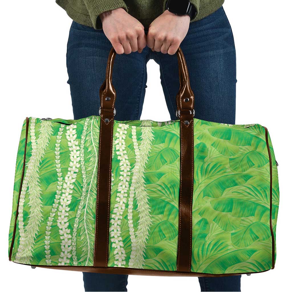 Hawaii Prince Kuhio Travel Bag Lime Green Hawaiian Lau Maia With Leis LT05 Green - Polynesian Pride