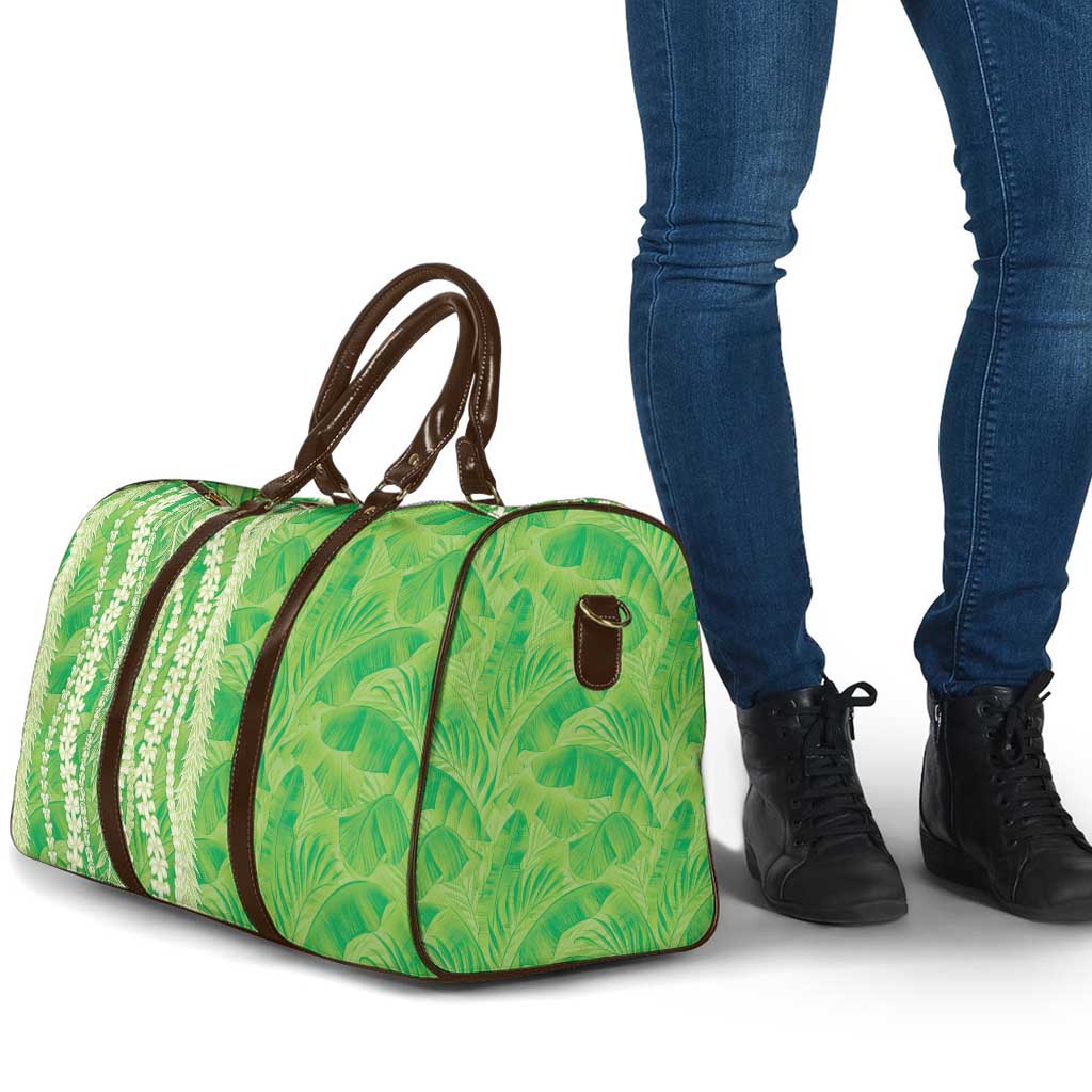 Hawaii Prince Kuhio Travel Bag Lime Green Hawaiian Lau Maia With Leis LT05 - Polynesian Pride