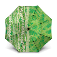 Hawaii Prince Kuhio Umbrella Lime Green Hawaiian Lau Maia With Leis