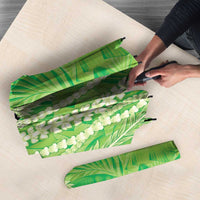 Hawaii Prince Kuhio Umbrella Lime Green Hawaiian Lau Maia With Leis