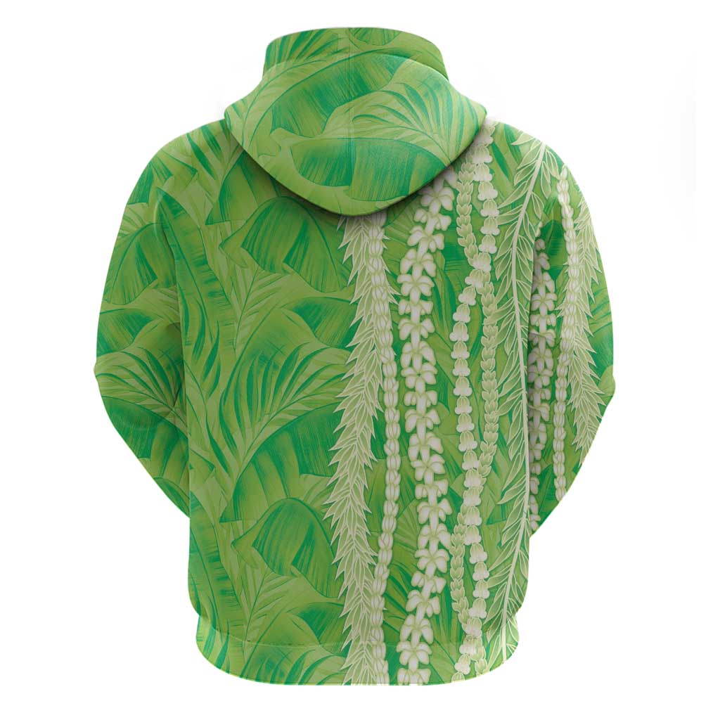Hawaii Prince Kuhio Zip Hoodie Lime Green Hawaiian Lau Maia With Leis LT05 - Polynesian Pride