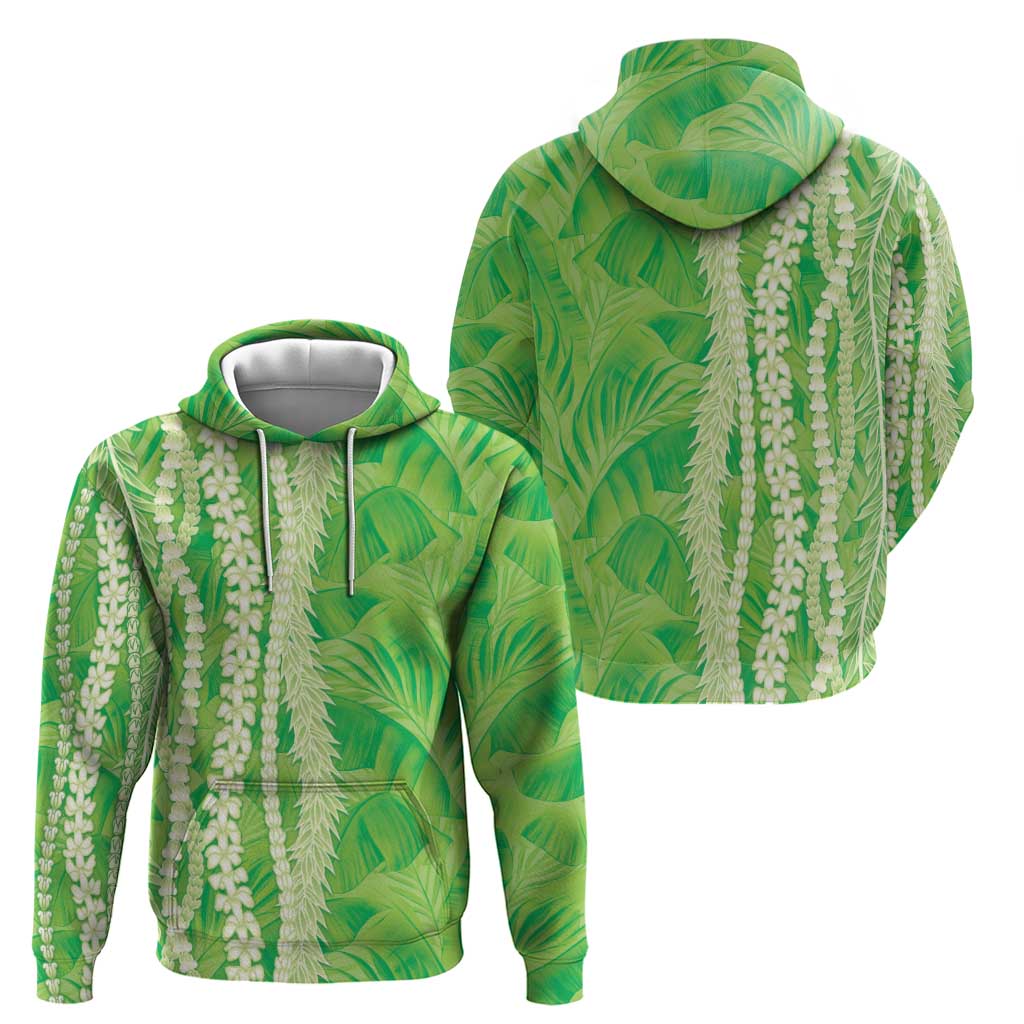 Hawaii Prince Kuhio Zip Hoodie Lime Green Hawaiian Lau Maia With Leis LT05 - Polynesian Pride