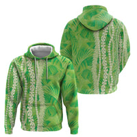 Hawaii Prince Kuhio Zip Hoodie Lime Green Hawaiian Lau Maia With Leis LT05 - Polynesian Pride