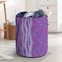 Hawaii Prince Kuhio Laundry Basket Violet Hawaiian Lau Maia With Leis LT05 Violet - Polynesian Pride