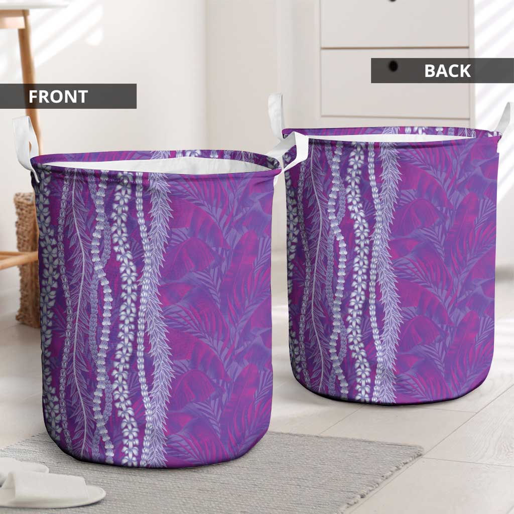 Hawaii Prince Kuhio Laundry Basket Violet Hawaiian Lau Maia With Leis LT05 - Polynesian Pride