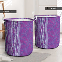 Hawaii Prince Kuhio Laundry Basket Violet Hawaiian Lau Maia With Leis LT05 - Polynesian Pride