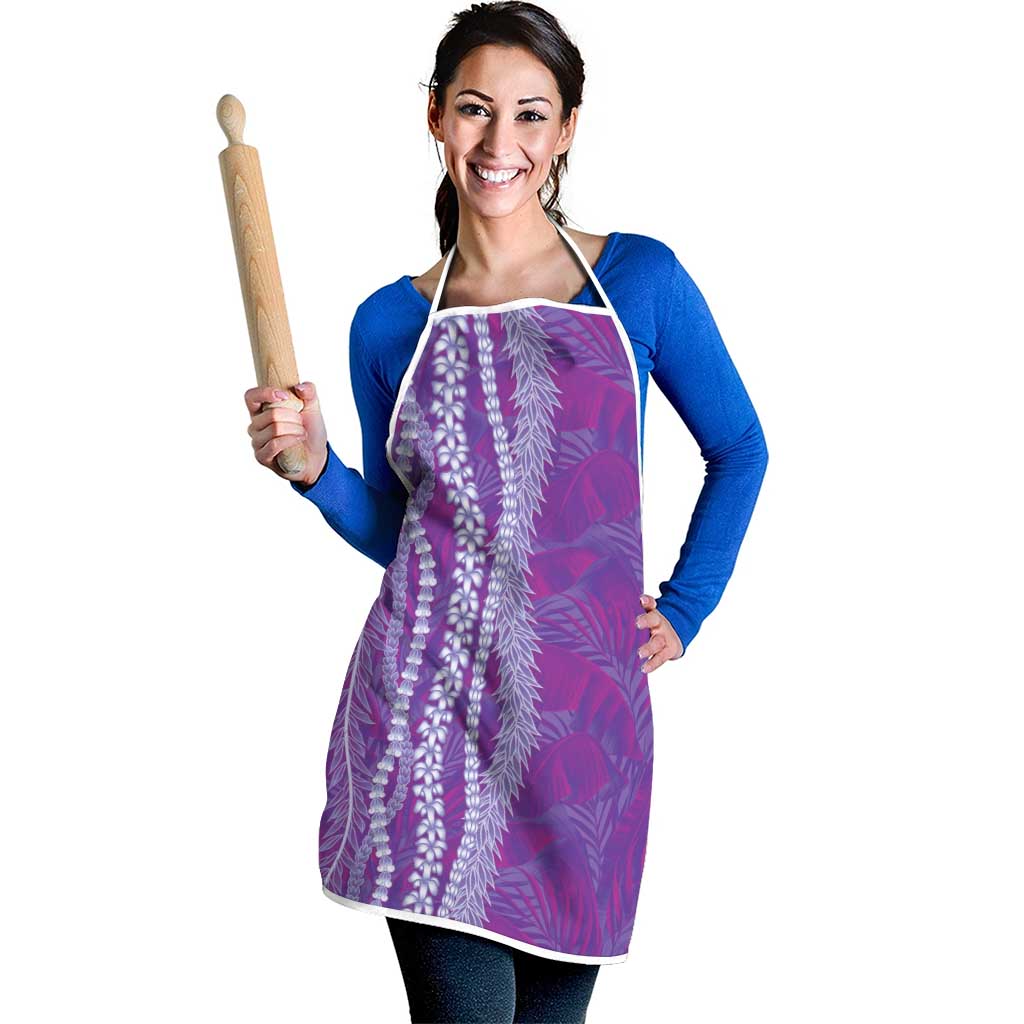 Hawaii Prince Kuhio Apron Violet Hawaiian Lau Maia With Leis LT05 - Polynesian Pride