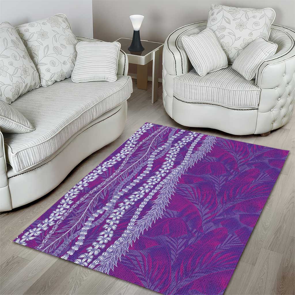 Hawaii Prince Kuhio Area Rug Violet Hawaiian Lau Maia With Leis LT05 - Polynesian Pride