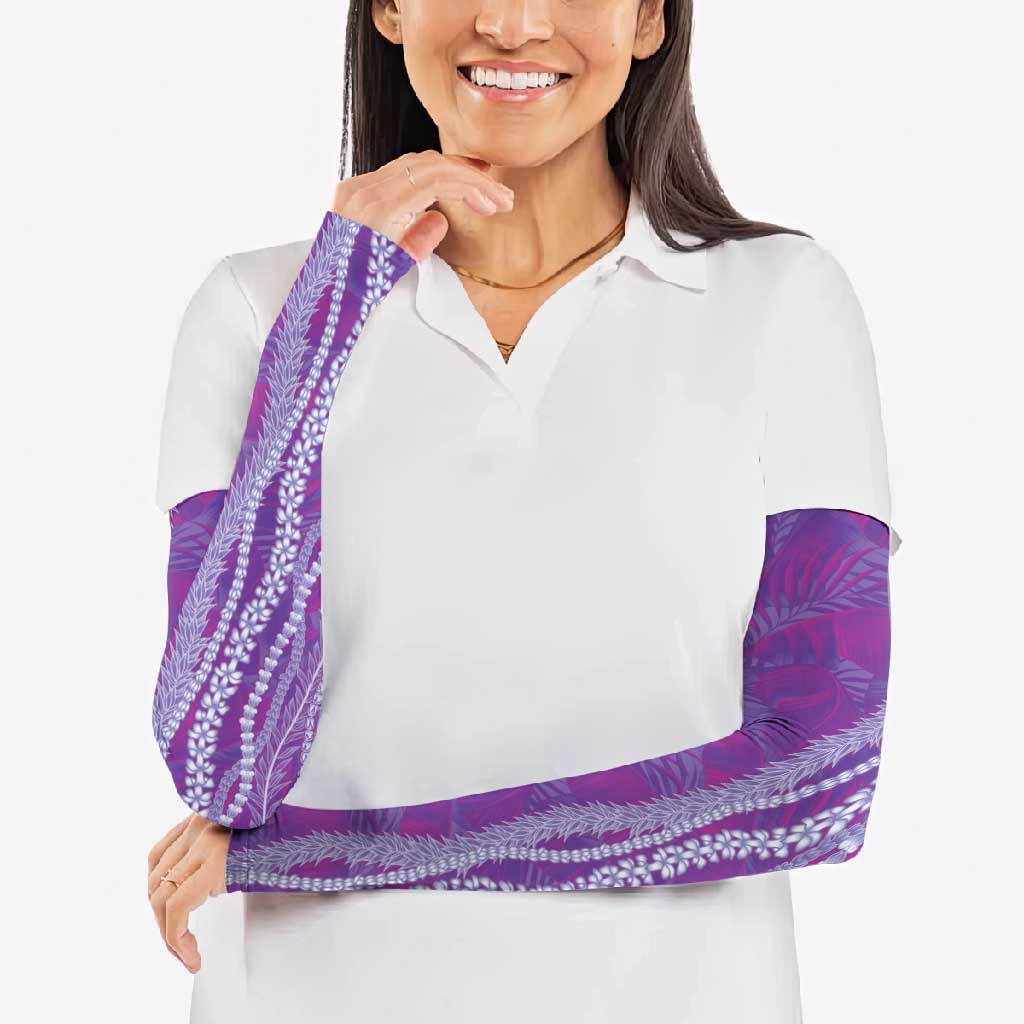 Hawaii Prince Kuhio Arm Sleeves Violet Hawaiian Lau Maia With Leis LT05 - Polynesian Pride