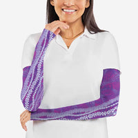 Hawaii Prince Kuhio Arm Sleeves Violet Hawaiian Lau Maia With Leis LT05 - Polynesian Pride