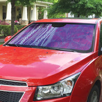 Hawaii Prince Kuhio Auto Sun Shade Violet Hawaiian Lau Maia With Leis