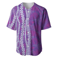 Hawaii Prince Kuhio Baseball Jersey Violet Hawaiian Lau Maia With Leis LT05 Violet - Polynesian Pride