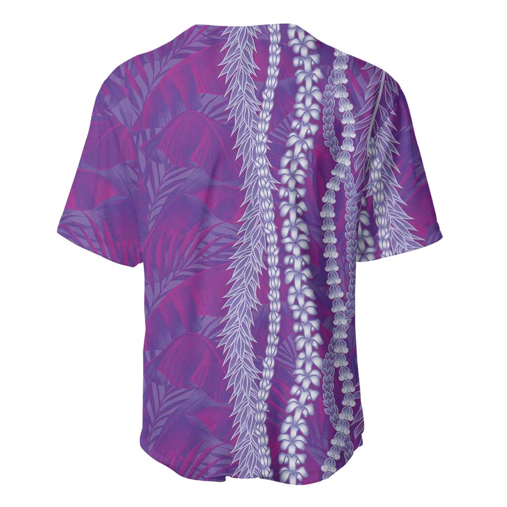 Hawaii Prince Kuhio Baseball Jersey Violet Hawaiian Lau Maia With Leis LT05 - Polynesian Pride