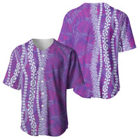Hawaii Prince Kuhio Baseball Jersey Violet Hawaiian Lau Maia With Leis LT05 - Polynesian Pride