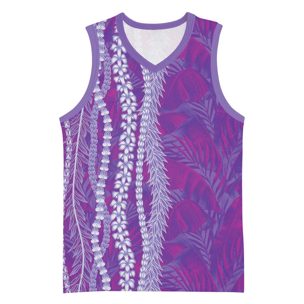 Hawaii Prince Kuhio Basketball Jersey Violet Hawaiian Lau Maia With Leis LT05 Unisex Violet - Polynesian Pride