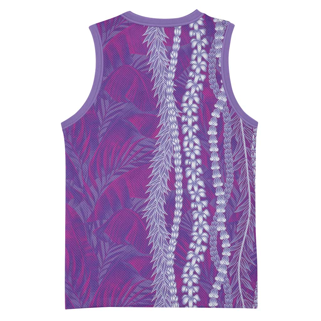 Hawaii Prince Kuhio Basketball Jersey Violet Hawaiian Lau Maia With Leis LT05 - Polynesian Pride