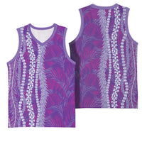 Hawaii Prince Kuhio Basketball Jersey Violet Hawaiian Lau Maia With Leis LT05 - Polynesian Pride