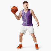 Hawaii Prince Kuhio Basketball Jersey Violet Hawaiian Lau Maia With Leis LT05 - Polynesian Pride