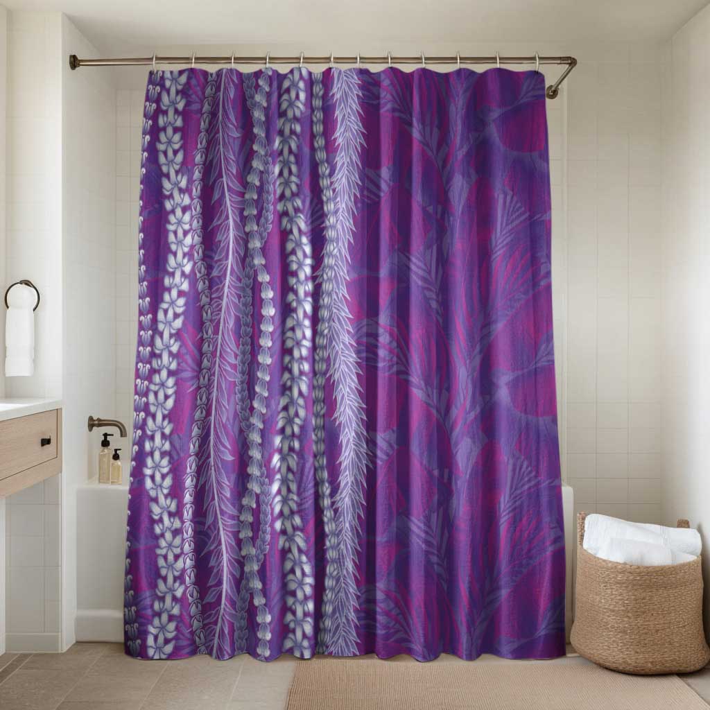Hawaii Prince Kuhio Bathroom Set Violet Hawaiian Lau Maia With Leis LT05 Shower Curtain Only Violet - Polynesian Pride