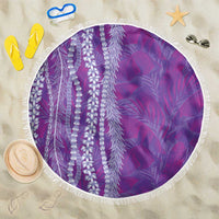 Hawaii Prince Kuhio Beach Blanket Violet Hawaiian Lau Maia With Leis LT05 One Size 150cm Violet - Polynesian Pride