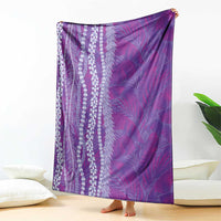 Hawaii Prince Kuhio Blanket Violet Hawaiian Lau Maia With Leis LT05 - Polynesian Pride